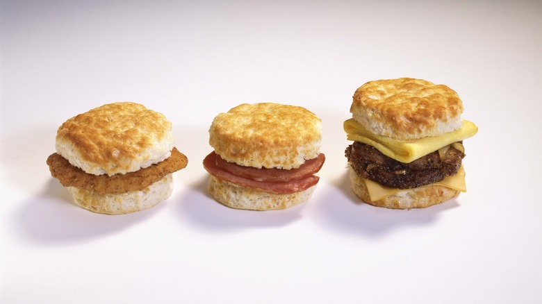 series of biscuit sandwiches