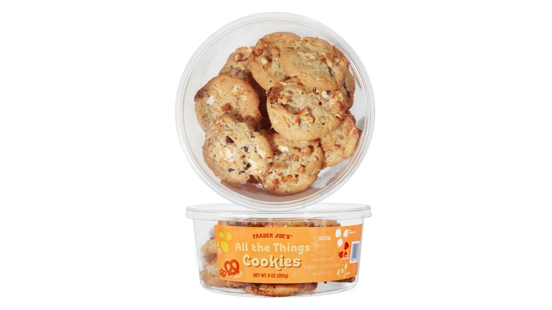 All the Things cookies in plastic container