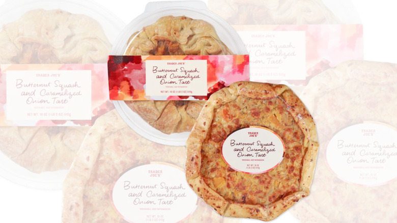 A photo of Trader Joe's Butternut Squash and Caramelized Onion Tart