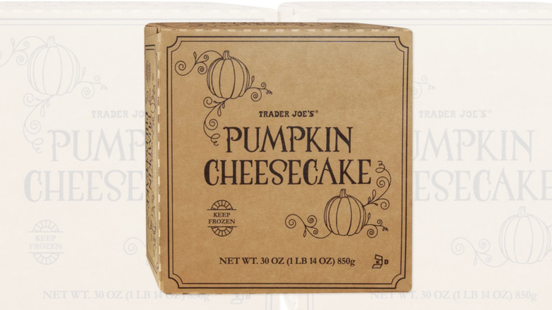 A package of Trader Joe's Pumpkin Cheesecake