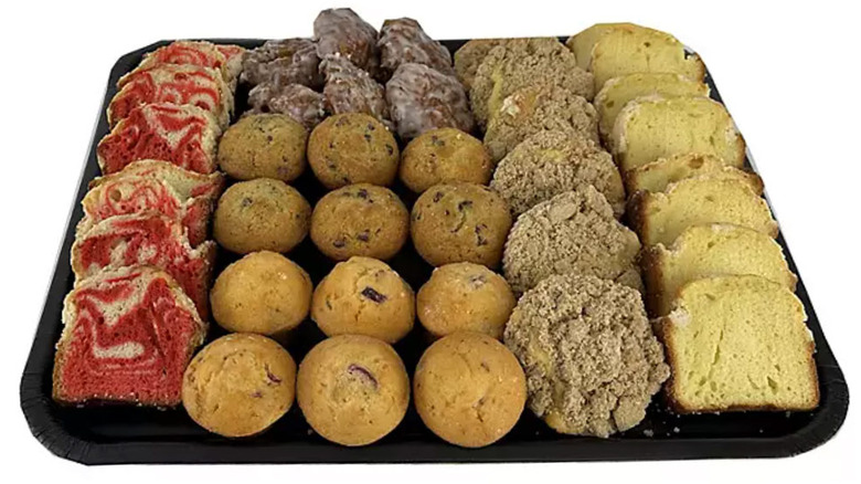 Tray of sweet breakfast pastries