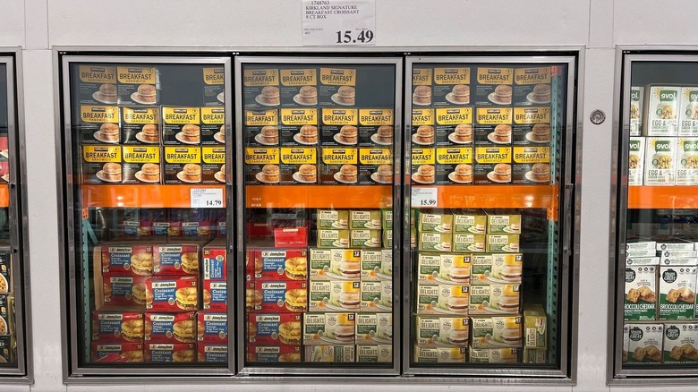Variety of frozen breakfast sandwich options at Costco