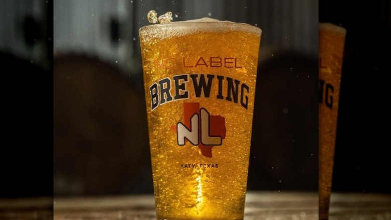 No Label Brewing Co. glass