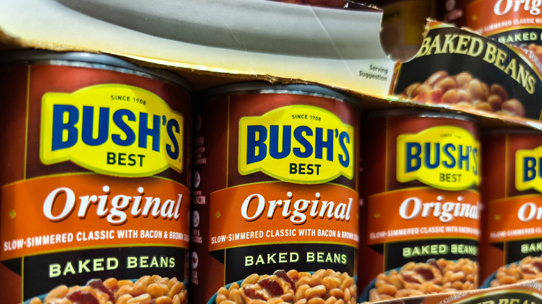 Cans of Bush's baked beans