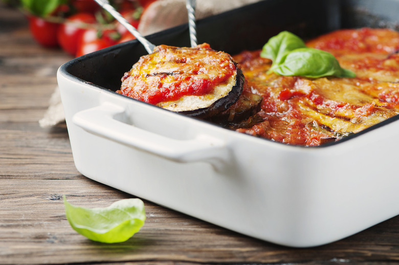 Baked eggplant parmesan