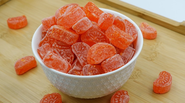 Homemade candies in a glass bowl