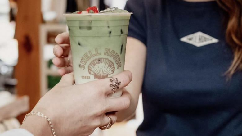 Handing off a Swell House matcha