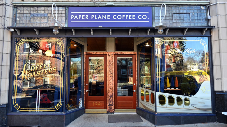 Storefront of Paper Plane Coffee Co.