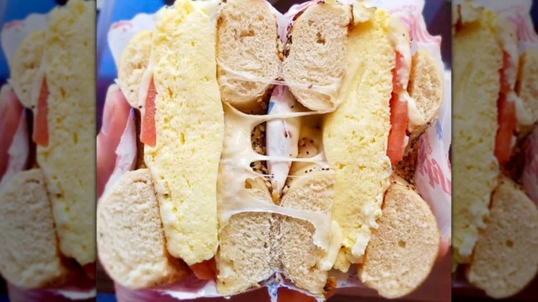 Breakfast bagel from Brooklyn Water Bagel