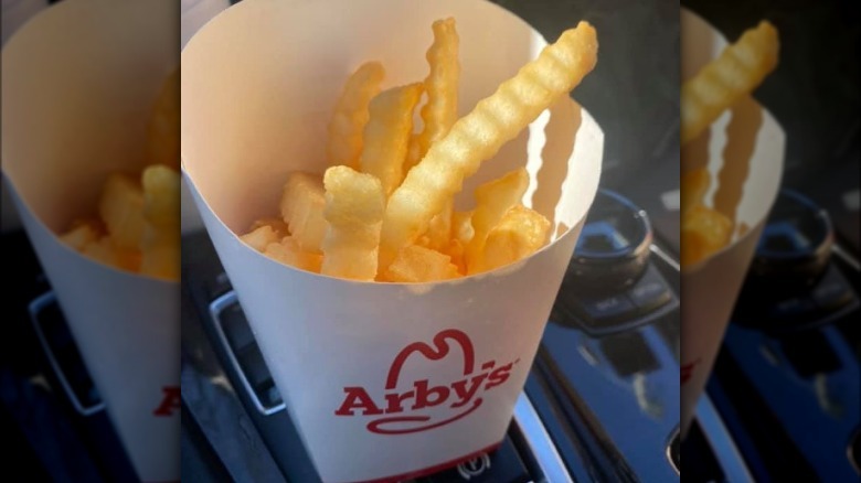 Half-eaten Arby's crinkle fries