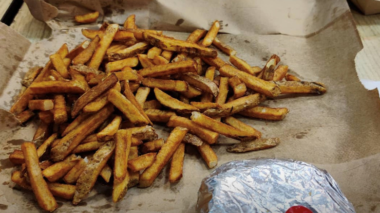 Bag with mound of fries