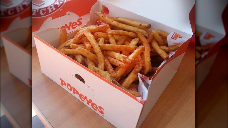 Popeyes box of fries open