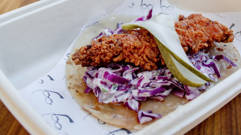 Not Not Taco's nashville hot chicken taco 
