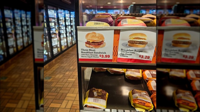 Breakfast sandwich display at Kwik Trip