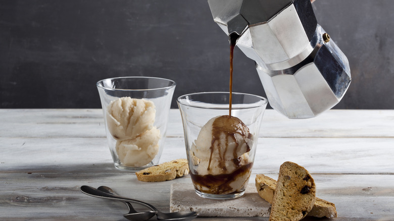 Affogato being prepared