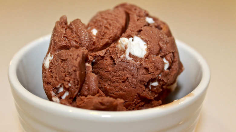 Bowl of rocky road ice cream