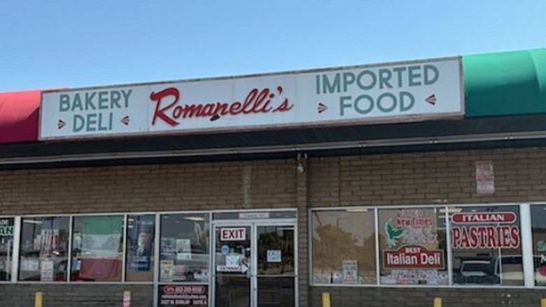 Exterior of Romanelli's Italian Deli on a clear day