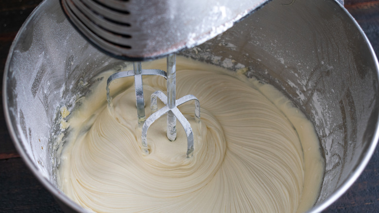 creaming butter with electric mixer