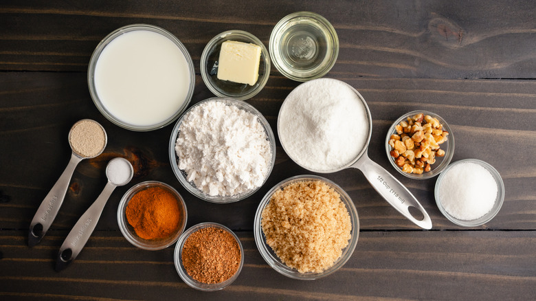 Ingredients in measuring cups