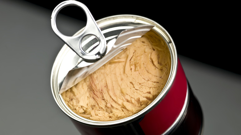 Opened canned tuna