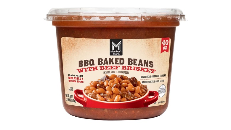 A container of Member's Market BBQ Baked Beans with Brisket