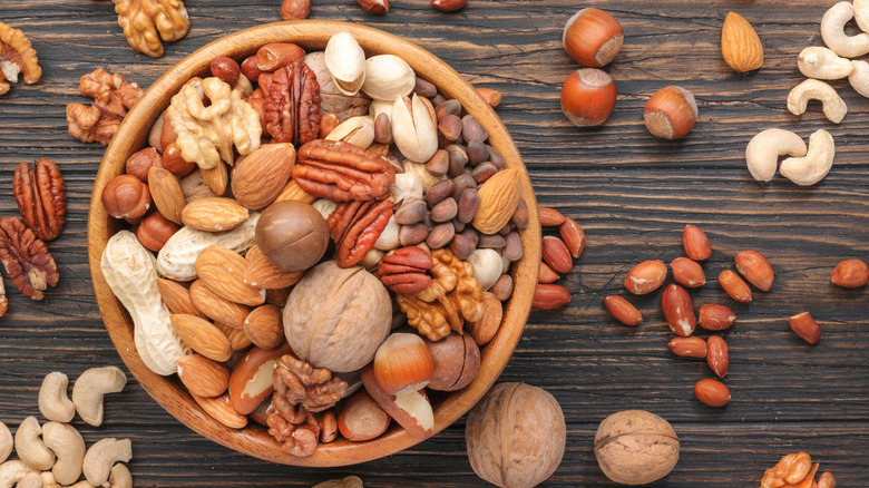 Various nuts in a bowl