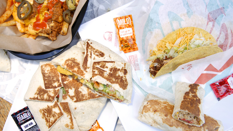 Selection of Taco Bell foods