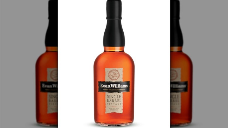 A bottle of Evan Williams Single Barrel