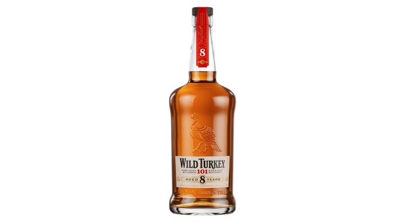 A bottle of Wild Turkey 8 Year 101 Proof Kentucky Bourbon