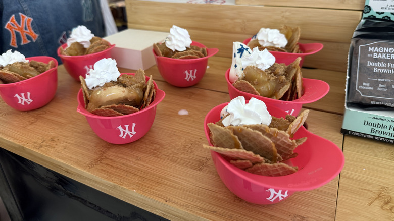 Cup helmets filled with Apple Pie Nachos