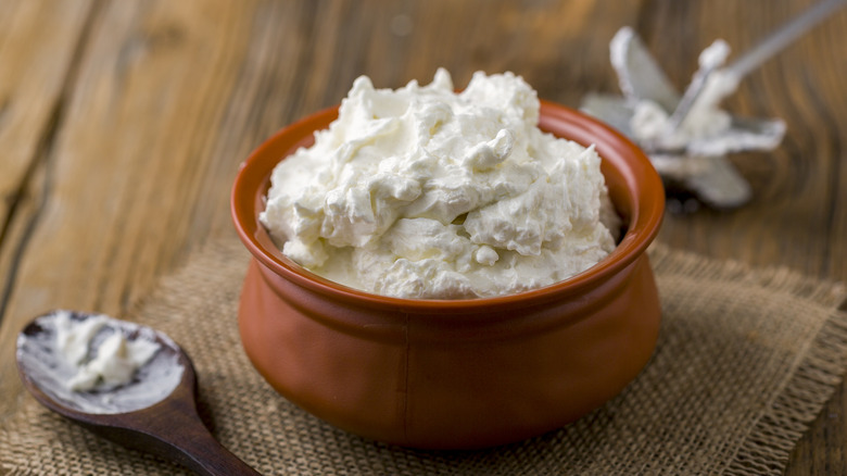 Whipped butter in bowl
