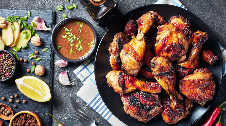 Spicy chicken on a plate