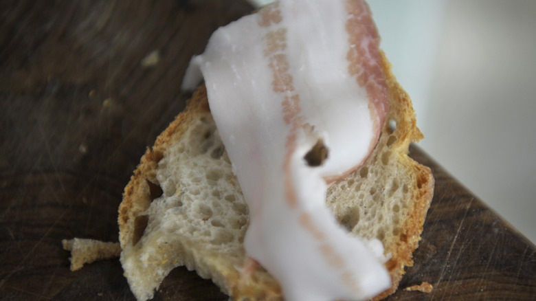 Lardo served on bread