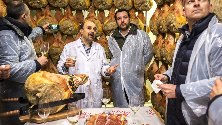 Tasting prosciutto di Parma 