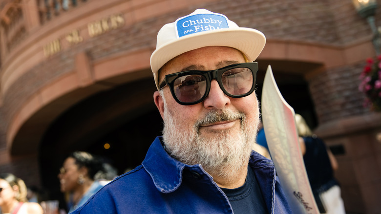 Andrew Zimmern wearing sunglasses
