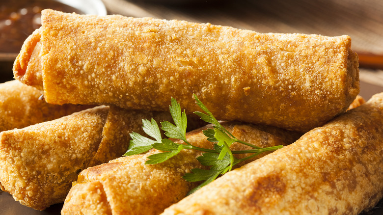 Egg rolls with soy sauce