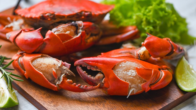 whole crab wood cutting board