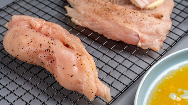 Raw stuffed chicken breasts