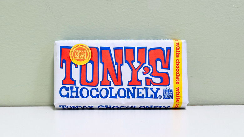 Bar of Tony's Chocolonely white chocolate