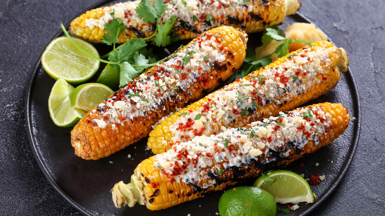 Plated Mexican street corn 