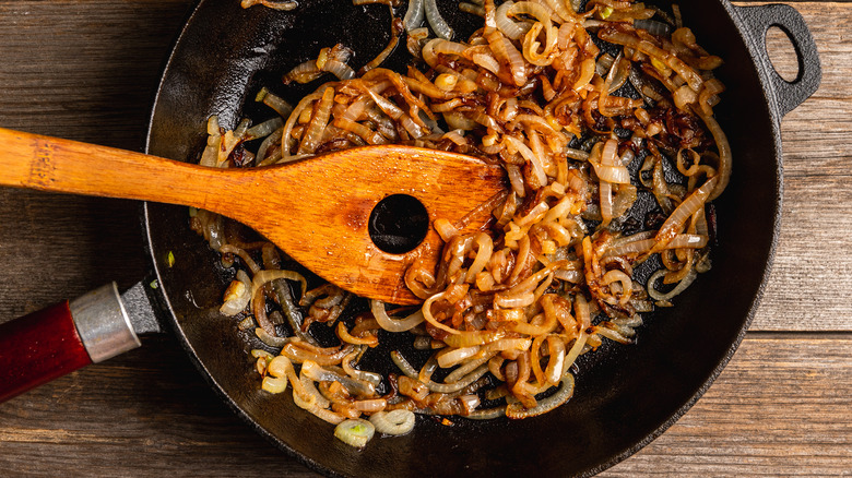 Pan of caramelized onions
