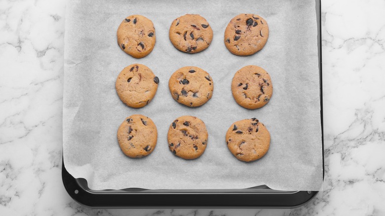 cookies on parchment paper