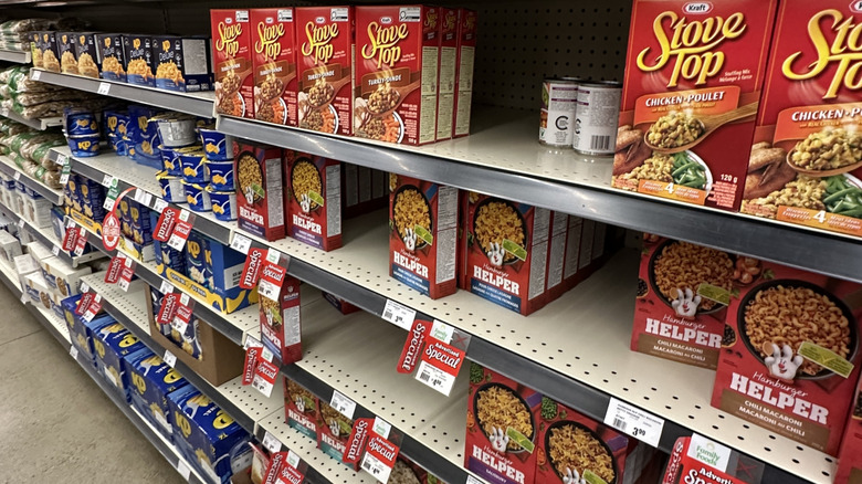 Boxed dinner aisle