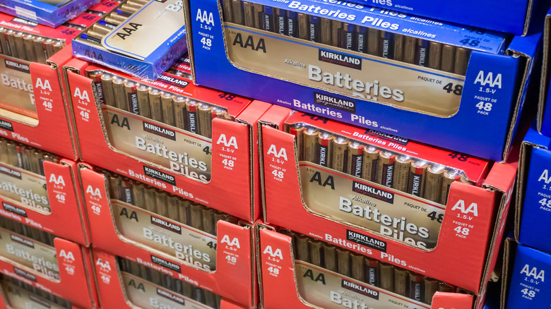 boxes of Kirkland Signature batteries