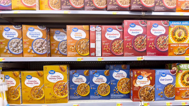 Great Value cereal boxes