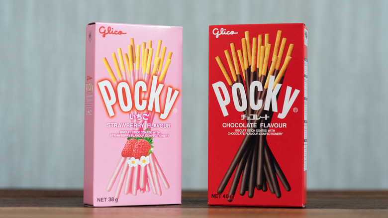 Boxed strawberry and chocolate Pocky