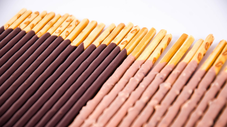 Chocolate covered Pocky sticks