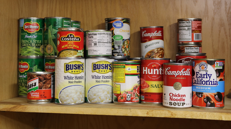 pantry with canned food