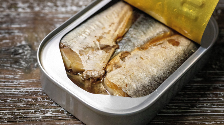Open can of sardines