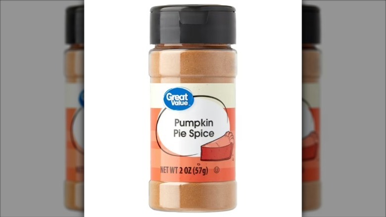 A container of Great Value Pumpkin Pie Spice